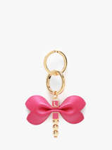 Porte-clefs Libellule Cuir Et M�tal Lancel Rose charms A13868
