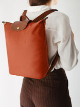 Longchamp Le pliage original Backpack Orange-vue-porte
