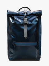 Rolltop Rucksack - 1 Compartment Backpack With 14" Laptop Sleeve Rains Blue city 13320