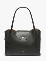 Shoulder Bag Ida Double Leather Lancaster Black ida double 85