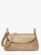 Sac Bandoulire Accordeon Double Cuir Lancaster Beige accordeon double 88