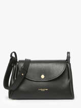 Sac Bandoulire Accordeon Double Cuir Lancaster Noir accordeon double 89