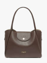 Shoulder Bag Ida Double Leather Lancaster Brown ida double 85