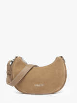 Sac Bandouli�re Suede Cuir Lancaster Beige suede 81