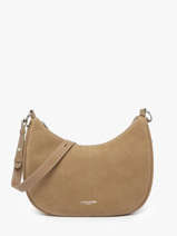 Sac Port� �paule Suede Cuir Lancaster Beige suede 82