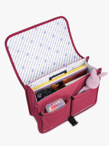 2-compartment Satchel Cabaia Pink school S-vue-porte