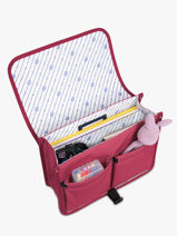 2-compartment Satchel Cabaia Pink school M-vue-porte
