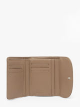 Wallet Leather Lancaster Beige paris pm 24-vue-porte