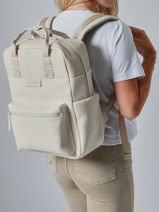 1 Compartment Backpack With 15" Laptop Sleeve Bergen Pro Kapten and son Beige backpack P-vue-porte