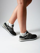 Sneakers 574 En Cuir New balance Noir boy ML574EVB-vue-porte