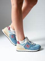 Sneakers 574 En Cuir New balance Bleu boy U574SPR-vue-porte