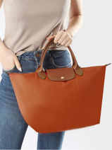 Longchamp Le pliage original Sacs port� main Orange-vue-porte