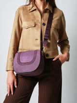 Sac Bandouli�re M Lasso Cuir Etrier Violet lasso ELAS152M-vue-porte