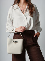 Longchamp Le roseau Sacs port travers Beige-vue-porte