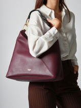 Shoulder Bag Pagode Leather Lancel Violet pagode A12510-vue-porte