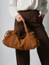 Shoulder Bag Folk Leather Gerard darel Brown folk DAS01407-vue-porte