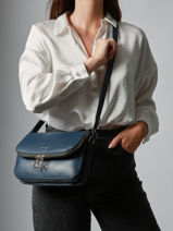 Sac Bandouli�re M Tradition Cuir Etrier Bleu tradition ETRA059M-vue-porte