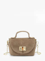 Crossbody Bag Velvet Leather Milano Gray velvet VE24117