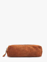 Pouch Velvet Leather Milano Brown velvet VE22116