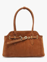 Sac Port� �paule Velvet Cuir Milano Marron velvet VE260610