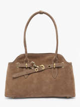 Shoulder Bag Velvet Leather Milano Brown velvet VE260610