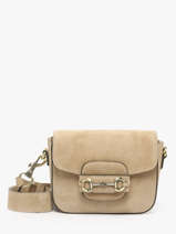 Sac Bandouli�re Velvet Cuir Milano Beige velvet VE260611