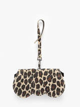 Sunglass Case Leather Milano Beige velvet leopardo VL25069