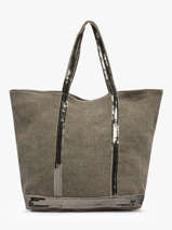 Large Le Cabas Tote Bag Linnen Sequins Vanessa bruno Green cabas lin 31V40315