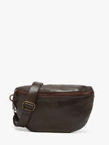 Leather Cow Belt Bag Basilic pepper Brown cow BCOW54