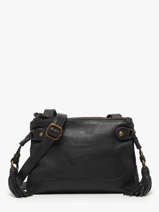 Sac Bandouli�re Cow Cuir Basilic pepper Noir cow BCOW82