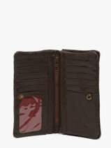 Leather Cow Wallet Basilic pepper Brown cow BCOW96-vue-porte