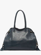 Shoulder Bag Cow A4 Leather Basilic pepper Blue cow BCOW85