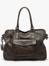 A4 Size Shoulder Bag Cow Leather Basilic pepper Brown cow BCOW78