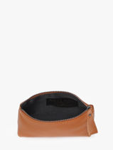 Pouch Leather Milano Brown caviar CA22114-vue-porte