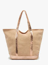 Medium Zipped Le Cabas Tote Bag Linen Sequins Vanessa bruno Beige cabas lin 31V40378