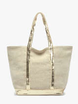 Le Cabas Zipp� M Lin Et Paillettes Vanessa bruno Beige cabas lin 31V40378
