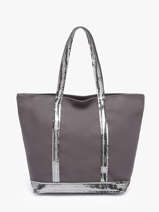 Sac Port� Main Cabas Coton Vanessa bruno Gris cabas 1V40378