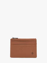 Leather Madras Cardholder Etrier Brown madras EMAD5004