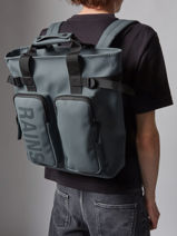 Texel Tote Backpack Rains Gray city 14240-vue-porte