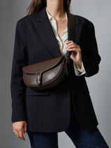 Sac Bandouli�re M Oxer Cuir Etrier Marron oxer EOXE065M-vue-porte