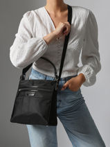 Sac Bandouli�re Basic Vernis Lancaster Noir basic vernis 514-60-vue-porte