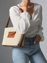 Shoulder Bag Canvas Kba Lancaster Beige canvas kba 51-vue-porte