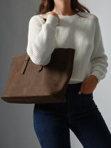 Cabas Cavalier Nubuck Cuir Etrier Marron cavalier nubuck ECAN127M-vue-porte