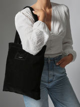 Sac Port� �paule Suedine Kba Polyester Lancaster Noir suedine kba 61-vue-porte