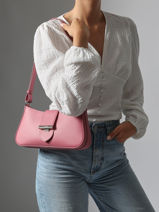 Shoulder Bag Paris Ily Leather Lancaster Pink paris ily 41-vue-porte
