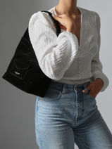 Shoulder Bag Suedine Kba Lancaster Black suedine kba 60-vue-porte