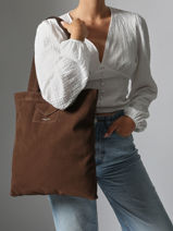 Sac Port paule Suedine Kba Polyester Lancaster Marron suedine kba 61-vue-porte