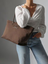 Sac Port paule Canvas Kba Lancaster Marron canvas kba 50-vue-porte