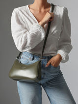 Sac Bandoulire Suave Cuir Lancaster Vert suave ace 22-vue-porte