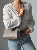 Shoulder Bag Smooth Leather Lancaster Brown smooth 437-02-vue-porte